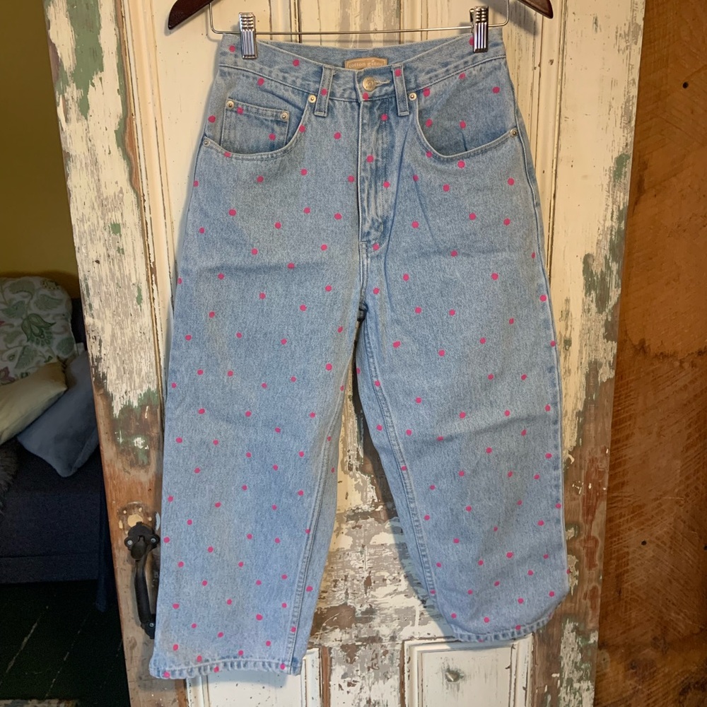 High waisted denim capris